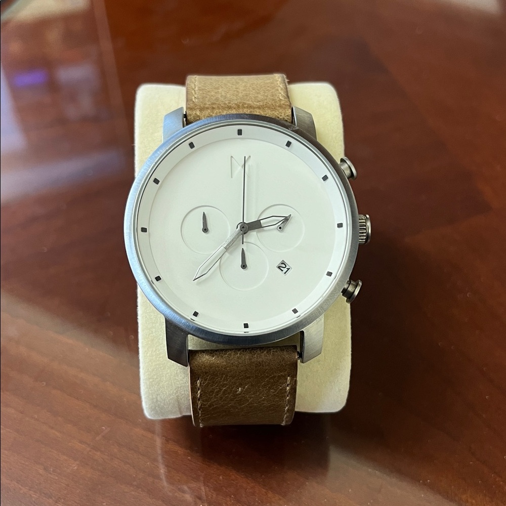MVMT Silver and Brown Men's Watch